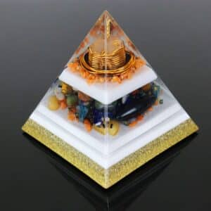 Orgonite Personalizado Pirâmide com Hematita Magnetizada 16cm