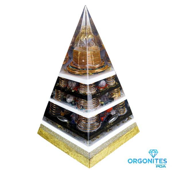 Orgonite Personalizado Pirâmide com Hematitas Magnetizadas 46 a 51cm