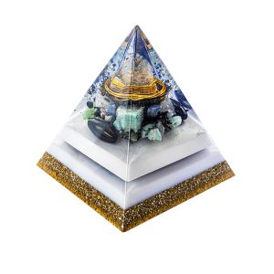 Orgonite Personalizado Pirâmide com Hematitas Magnetizadas 12cm