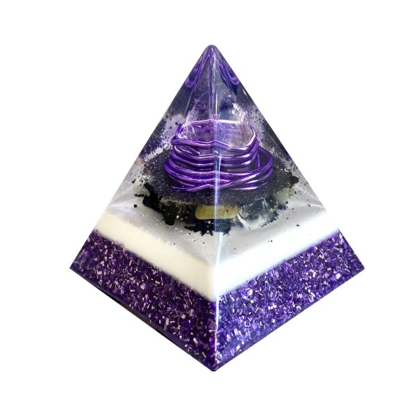 Pronta Entrega -  Orgonite Mini Pirâmide de 7cm - Roxo
