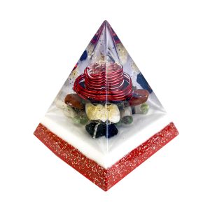 Pronta Entrega -  Orgonite Pirâmide de 10cm - Vermelha
